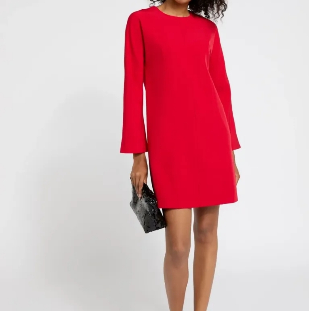 XS NWT Dunnes Red Long Sleeve Tunic Mini Dress